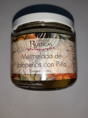 Mermelada de jalapeños con piña Conservas Rústicas 250 g